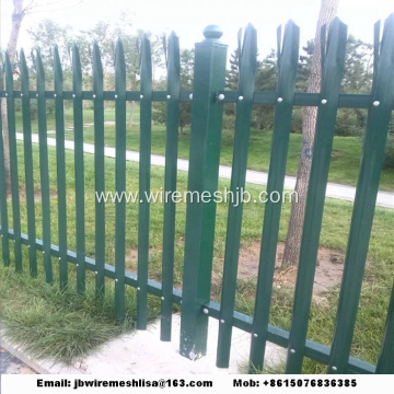 Galvanized And Powder Coated Steel Palisade Fence